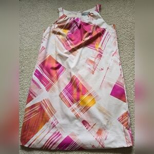 🌈Joe Cotton Spandex Lined Sleeveless Back Zipper Vacation Dress
